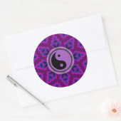 Lila Geometrische Blume Yin Yang Sticker (Umschlag)