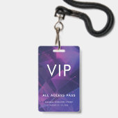 Lila Geometrische Darstellung des VIP-Bar Ausweis (Vorderseite mit Lanyard)