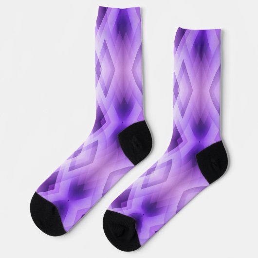 Lila geometrische Diamanten Socken (Linkes Detail)