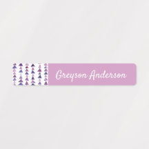 Lila geometrische Dreieck-Kids-Label