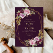 lila geometrische, florale Save the Date Karte