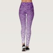 Lila geometrische Formen Mini-Tile-Fade Leggings (Rückseite)