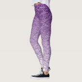Lila geometrische Formen Mini-Tile-Fade Leggings (Links)