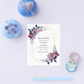 Lila geometrische Geometrie Save the Date Flyer (Einzeln)