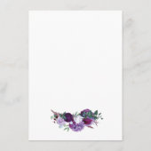 Lila geometrische Hochzeitsempfehlung Menükarte (Rückseite)