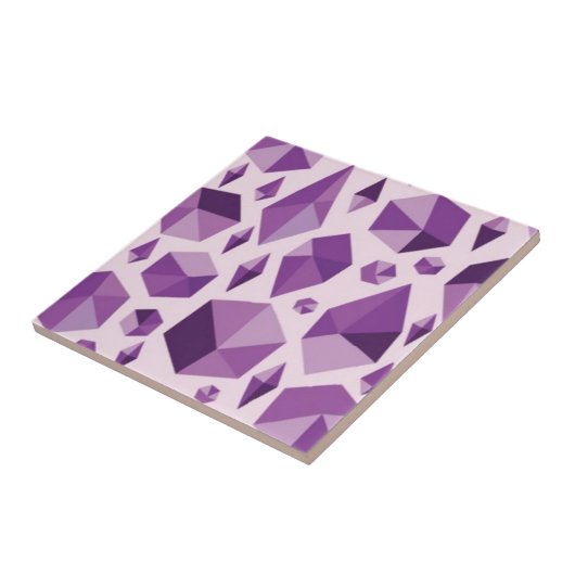Lila geometrische Juwelformen Fliese (Seite)
