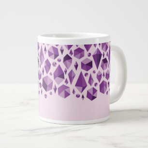 Lila geometrische Juwelformen Jumbo-Tasse