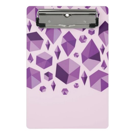 Lila geometrische Juwelformen Mini Klemmbrett (Vorderseite)