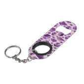 Lila geometrische Juwelformen Schlüsselanhängerflaschenöffner (Vorderseite Schrägansicht)