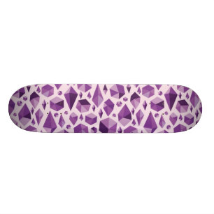 Lila geometrische Juwelformen Skateboard
