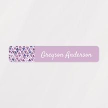 Lila geometrische Konfetti-Kinder-Label-Skinny