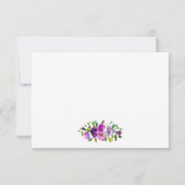 Lila geometrische mit Blumenhochzeit danken Ihnen Dankeskarte (Rückseite)