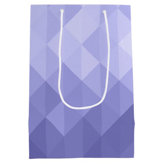 Lila geometrische Quadrate des violetten Dreiecks Mittlere Geschenktüte (Rückseite)