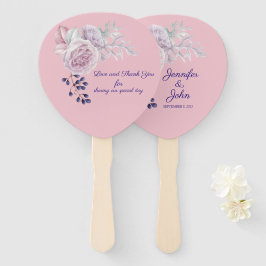 Lila geometrische Rahmenverheiratung mit rosa Peon Fächer