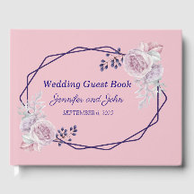 Lila geometrische Rahmenverheiratung mit rosa Peon