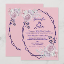 Lila geometrische RahmenWedelung mit florrosa Peon