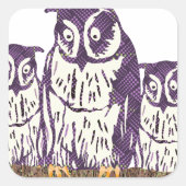 Lila geometrische Schälfamilie Quadratischer Aufkleber (Vorderseite)