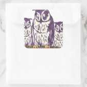 Lila geometrische Schälfamilie Quadratischer Aufkleber (Tasche)