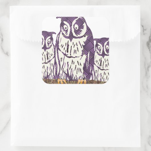 Lila geometrische Schälfamilie Quadratischer Aufkleber (Tasche)