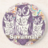 Lila geometrische Schälfamilie Untersetzer (Vorne)