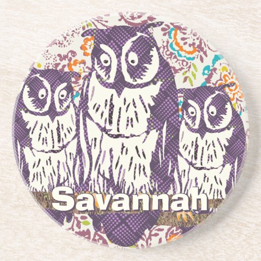 Lila geometrische Schälfamilie Untersetzer (Vorne)