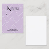 Lila Geometrische Schmuckanzeige für Soft Light Visitenkarte (Vorne/Hinten)