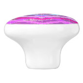 Lila geometrische Streifen in Rosa und Aqua Keramikknauf (Seitenansicht)