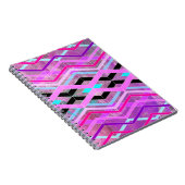 Lila geometrische Streifen in Rosa und Aqua Notizblock (Rechte Seite)