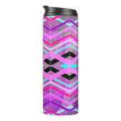Lila geometrische Streifen in Rosa und Aqua Thermosbecher (Nach rechts gedreht)