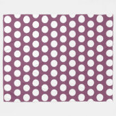 Lila geometrische weiße Polka-Punkte im Herbst Fleecedecke (Vorderseite (Horizontal))