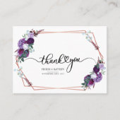 Lila geometrischer Rahmen für Flora und Fauna Visitenkarte (Vorderseite)