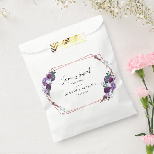 Lila geometrischer Rahmen Geschenktütchen (Versiegelt)