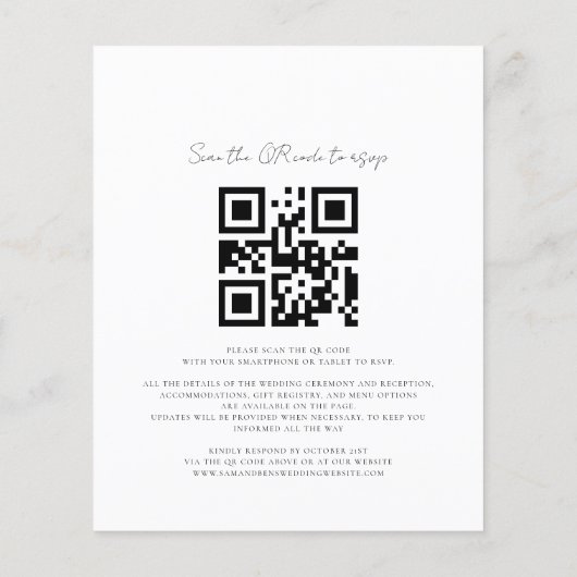 Lila geometrischer Script QR Code Hochfahren (Rückseite)