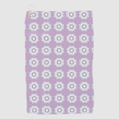 Lila geometrisches Blumenmuster Golfhandtuch (Vorderseite)
