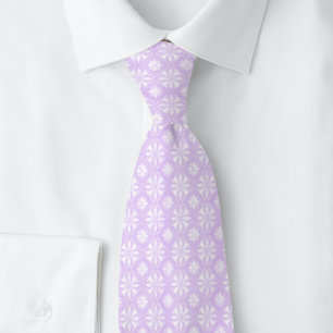 Lila geometrisches Blumenmuster Krawatte