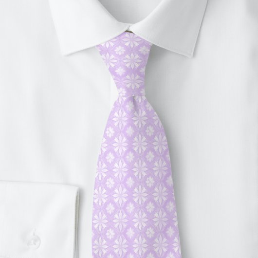 Lila geometrisches Blumenmuster Krawatte
