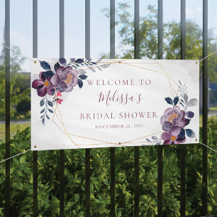 Lila geometrisches Brautparty Banner