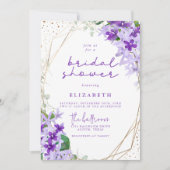 Lila geometrisches Brautparty Einladung (Vorderseite)