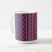 Lila geometrisches Design Tasse (Vorderseite Links)