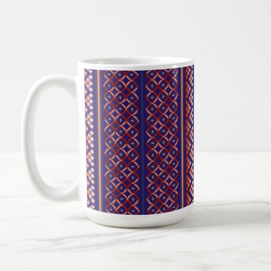 Lila geometrisches Design Tasse (Links)
