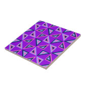 Lila geometrisches Dreieck-Muster Fliese (Seite)