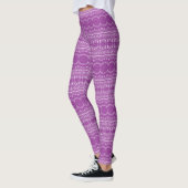 Lila geometrisches Feld Leggings (Links)