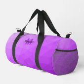 Lila geometrisches Maschenmuster Monogramm Duffle Bag (Rechte Ecke)