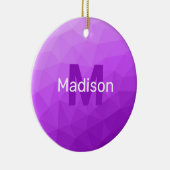 Lila geometrisches Maschenmuster Monogramm Keramik Ornament (Rechts)