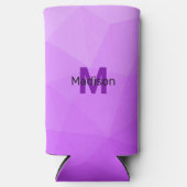 Lila geometrisches Maschenmuster Monogramm Selters Dosenkühler (Vorderseite)