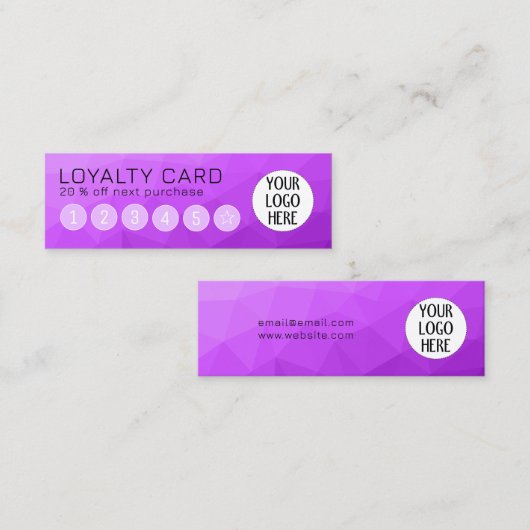 Lila geometrisches Messemuster Treuekarte (Vorne/Hinten)