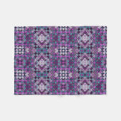 Lila geometrisches Mosaik-Strickmuster-Fleece-Deck Fleecedecke (Vorderseite (Horizontal))