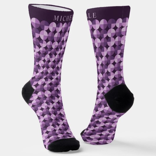Lila geometrisches Muster für das benutzerdefinier Socken (Gewinkelt)