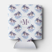 Lila geometrisches Muster für Wasserfarben Dosenkühler (Rückseite)