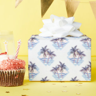 Lila geometrisches Muster für Wasserfarben Geschenkpapier